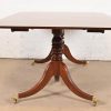 Baker Furniture Georgian Banded Mahogany Double Pedestal Extension Dining Table, Newly Refinished - Image 10