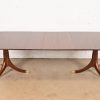 Baker Furniture Style Georgian Banded Mahogany Double Pedestal Extension Dining Table, Newly Refinished - Image 2