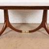 Baker Furniture Style Georgian Banded Mahogany Double Pedestal Extension Dining Table, Newly Refinished - Image 10