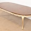 Karges French Provincial Louis XV Walnut and Parcel Painted Extension Dining Table, Circa 1960s