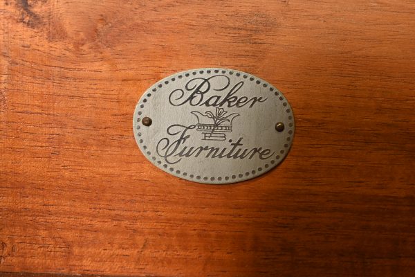 Baker Furniture French Regency Louis XVI Mahogany and Inlaid Marquetry Demilune Consoles or Bar Cabinets, Circa 1960s - Image 7