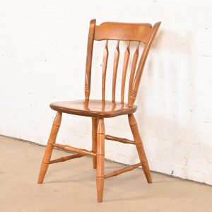 Ethan Allen American Carved Solid Maple Spindle Back Side Chair or Desk Chair