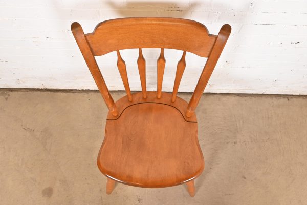 Ethan Allen American Carved Solid Maple Spindle Back Side Chair or Desk Chair - Image 5