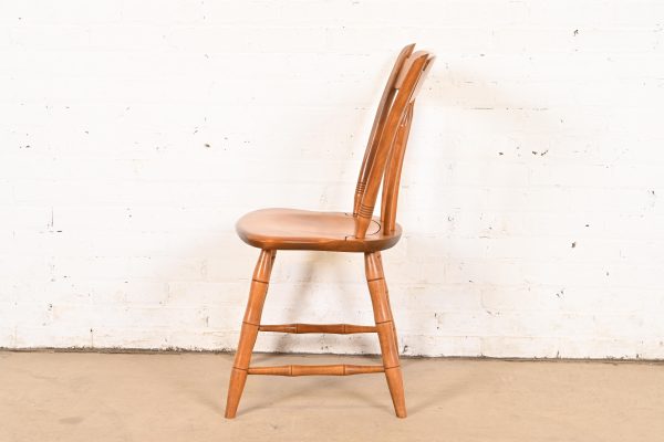 Ethan Allen American Carved Solid Maple Spindle Back Side Chair or Desk Chair - Image 9