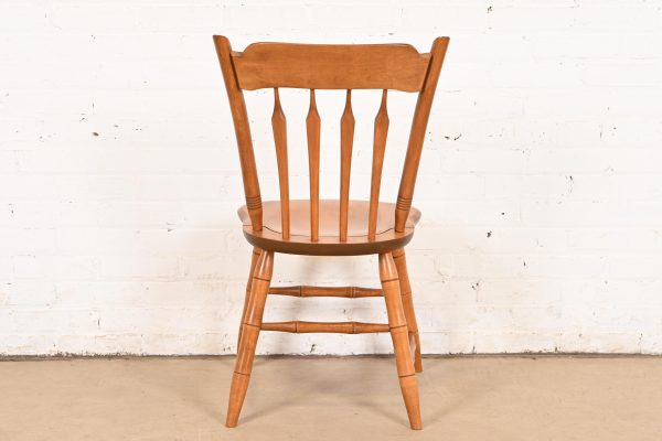 Ethan Allen American Carved Solid Maple Spindle Back Side Chair or Desk Chair - Image 10