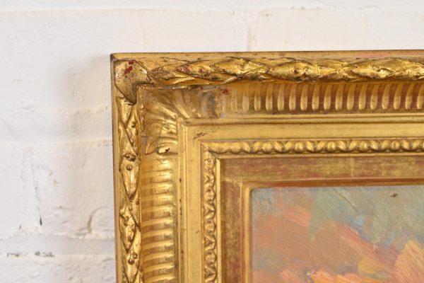 Original Signed Desert Landscape Oil Painting in Carved Giltwood Frame - Image 7