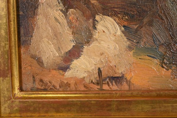 Original Signed Desert Landscape Oil Painting in Carved Giltwood Frame - Image 6
