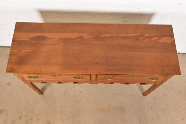 Baker Furniture Style Georgian Burl Wood and English Yew Wood Sideboard Credenza - Image 9