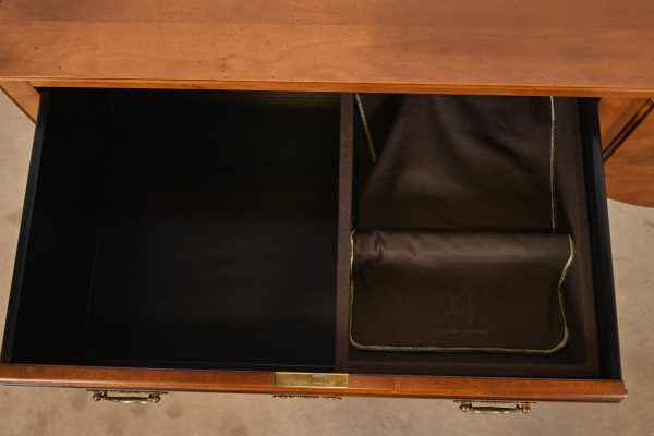 Baker Furniture Style Georgian Burl Wood and English Yew Wood Sideboard Credenza - Image 6