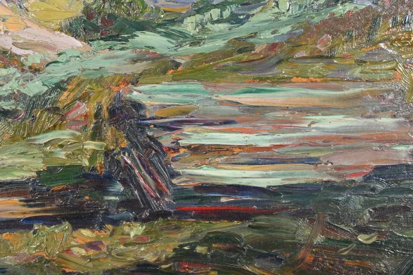 Original Signed R. Bevan Valley Landscape Oil Painting in Carved Giltwood Frame - Image 5