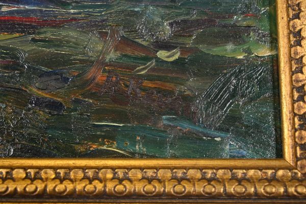 Original Signed R. Bevan Valley Landscape Oil Painting in Carved Giltwood Frame - Image 7
