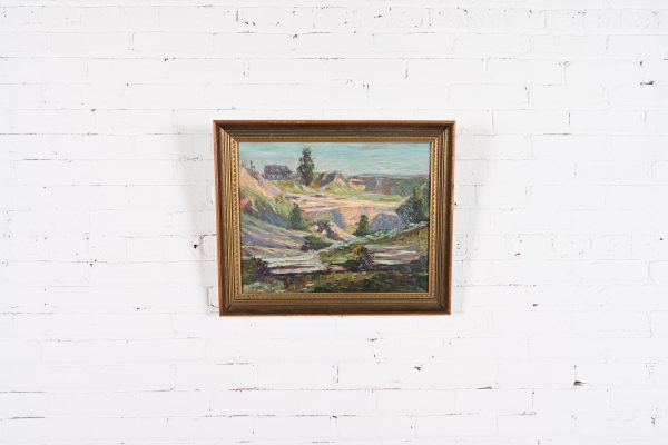 Original Signed R. Bevan Valley Landscape Oil Painting in Carved Giltwood Frame - Image 4
