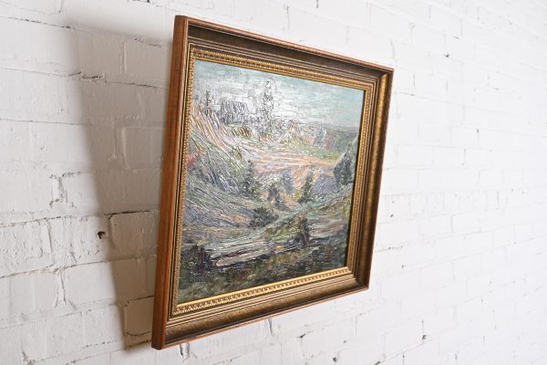 Original Signed R. Bevan Valley Landscape Oil Painting in Carved Giltwood Frame - Image 3