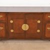Michael Taylor for Baker Hollywood Regency Chinoiserie Burled Walnut Sideboard Credenza, Circa 1970s - Image 2