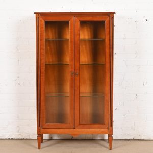 Grange French Regency Louis XVI Cherry Wood Bookcase or Display Cabinet