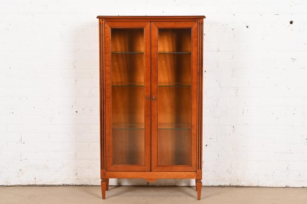 Grange French Regency Louis XVI Cherry Wood Bookcase or Display Cabinet