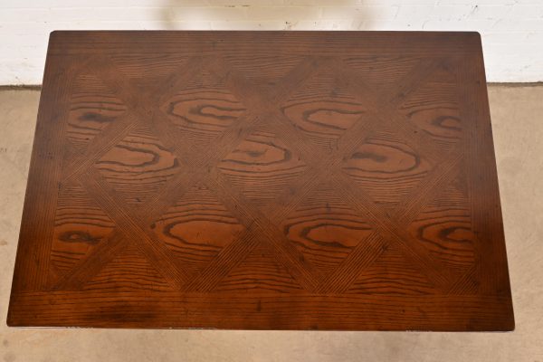 Henredon French Provincial Louis XV Oak Flip Top Console Game Table, Circa 1970s - Image 6