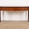 Arthur Brett & Sons English Regency Louis XVI Banded Mahogany Serpentine Sideboard Buffet or Console Table, Newly Refinished - Image 4