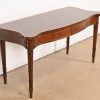 Arthur Brett & Sons English Regency Louis XVI Banded Mahogany Serpentine Sideboard Buffet or Console Table, Newly Refinished