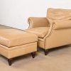 Ralph Lauren Contemporary Studded Leather Lounge Chair With Ottoman - Image 2