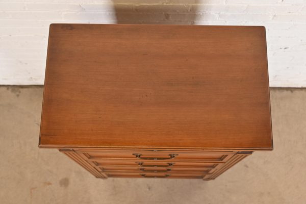 French Regency Louis XVI Cherry Wood Lingerie Chest by National Mt. Airy - Image 8