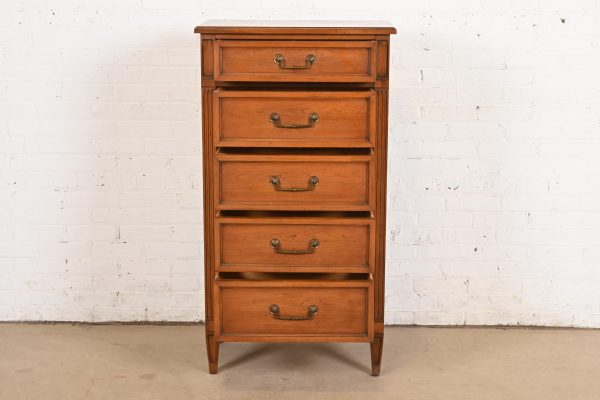 French Regency Louis XVI Cherry Wood Lingerie Chest by National Mt. Airy - Image 5