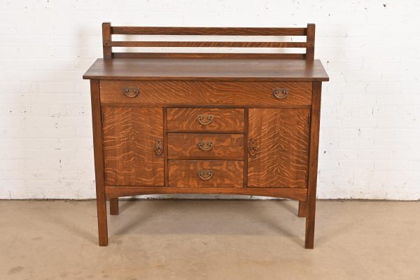 Gustav Stickley Antique Mission Oak Arts & Crafts Sideboard, Newly Refinished - Image 2