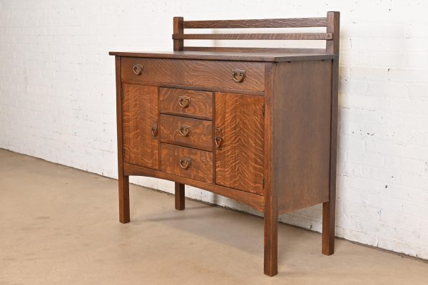 Gustav Stickley Antique Mission Oak Arts & Crafts Sideboard, Newly Refinished - Image 3
