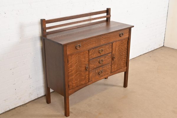 Gustav Stickley Antique Mission Oak Arts & Crafts Sideboard, Newly Refinished - Image 4