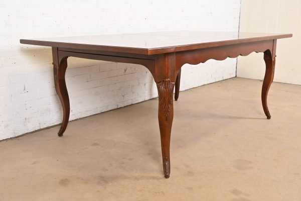 Baker Furniture Italian Provincial Inlaid Cherry Wood Harvest Farm Table - Image 4
