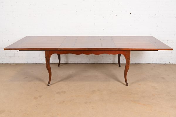 Baker Furniture Italian Provincial Inlaid Cherry Wood Harvest Farm Table - Image 7