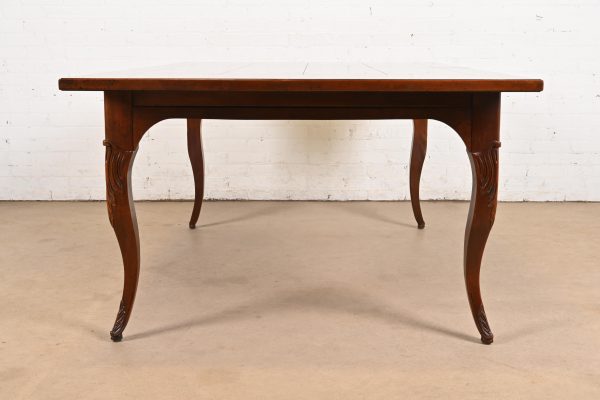 Baker Furniture Italian Provincial Inlaid Cherry Wood Harvest Farm Table - Image 10