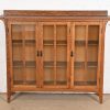 Limbert Style Mission Oak Arts and Crafts Triple Bookcase Cabinet - Image 2