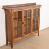 Limbert Style Mission Oak Arts and Crafts Triple Bookcase Cabinet - Image 4