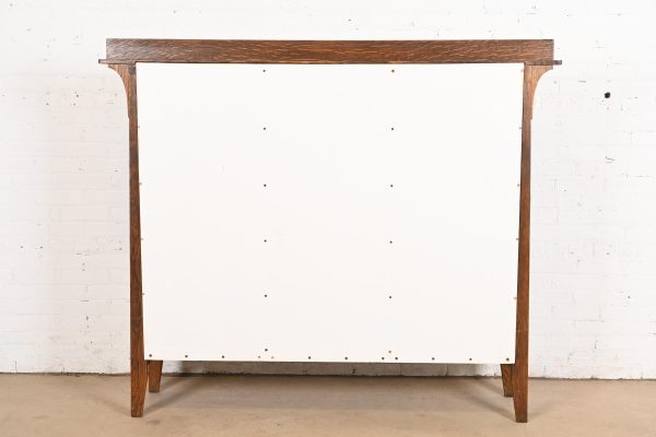 Limbert Style Mission Oak Arts and Crafts Triple Bookcase Cabinet - Image 9
