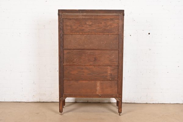 Limbert Style Antique Mission Oak Arts and Crafts Bookcase Cabinet, Circa 1900 - Image 10