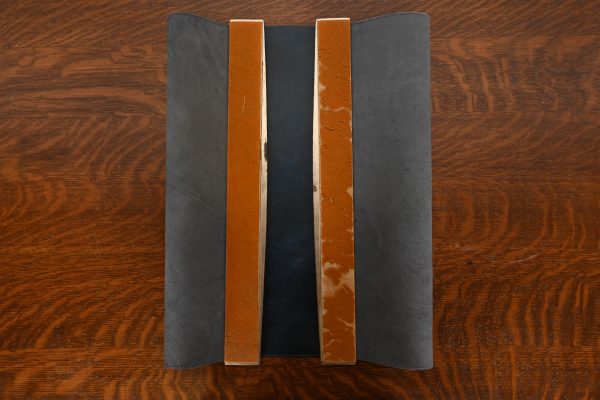 Tiffany Studios New York Heraldic Bronze Blotter Ends With Leather Desk Blotter - Image 9