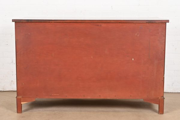 Georgian Mahogany Serpentine Front Eight Drawer Double Dresser by White Furniture - Image 11