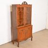 Romweber French Provincial Louis XV Burl Wood Breakfront Bookcase Cabinet, Circa 1920s - Image 4