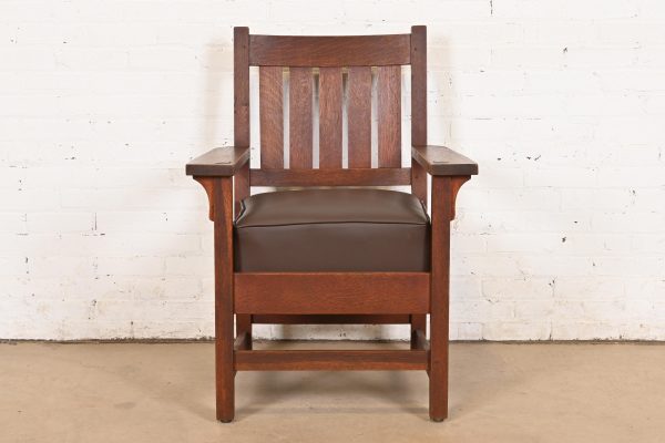 Gustav Stickley Antique Mission Oak Arts & Crafts Arm Chair - Image 2