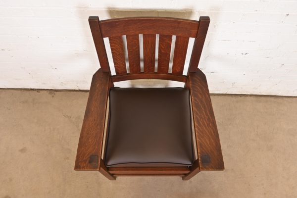 Gustav Stickley Antique Mission Oak Arts & Crafts Arm Chair - Image 5