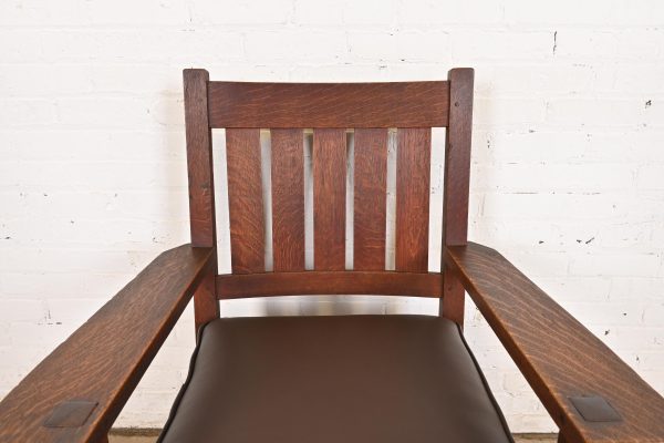 Gustav Stickley Antique Mission Oak Arts & Crafts Arm Chairs, Pair - Image 6