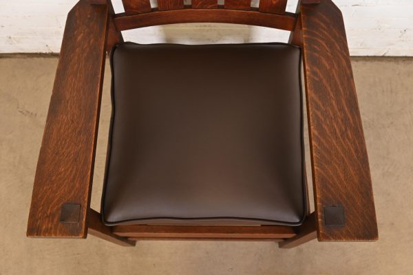 Gustav Stickley Antique Mission Oak Arts & Crafts Arm Chair - Image 7