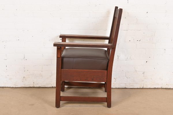 Gustav Stickley Antique Mission Oak Arts & Crafts Arm Chair - Image 8