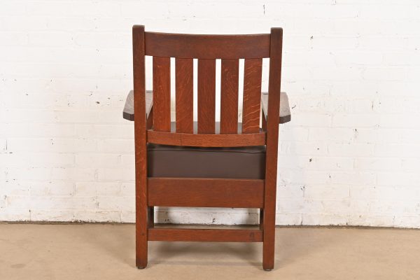 Gustav Stickley Antique Mission Oak Arts & Crafts Arm Chair - Image 9