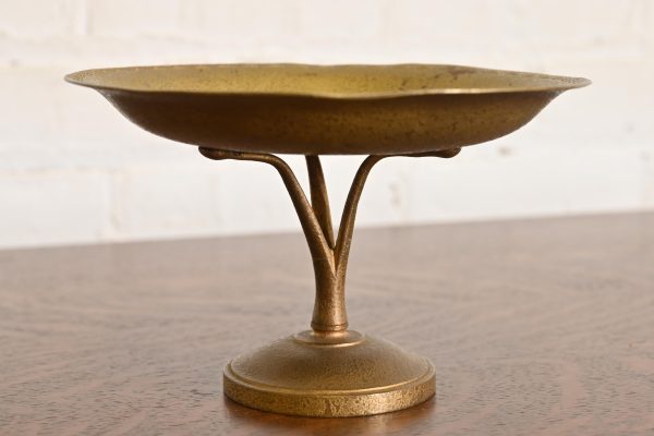 Tiffany Studios New York Bronze Doré Pedestal Bowl or Compote Dish - Image 3