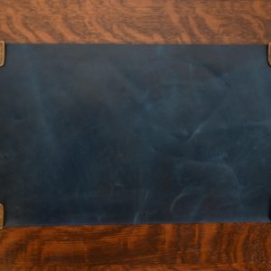 Tiffany Studios New York Zodiac Bronze Blotter Corners With Leather Desk Blotter