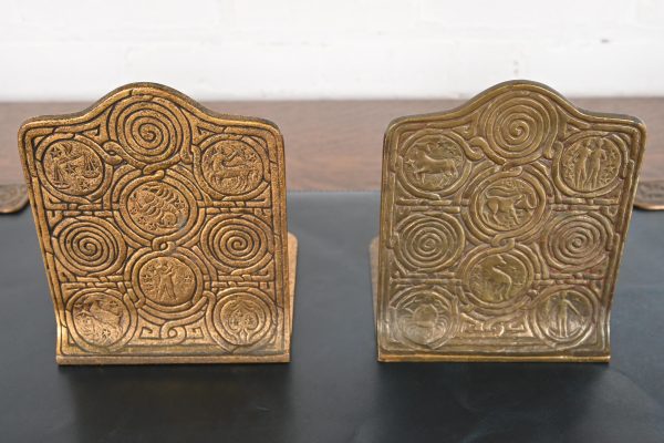Tiffany Studios New York Bronze Doré Zodiac Bookends, Circa 1910 - Image 3