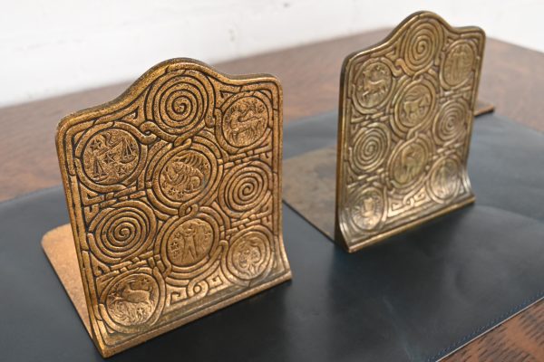 Tiffany Studios New York Bronze Doré Zodiac Bookends, Circa 1910 - Image 4