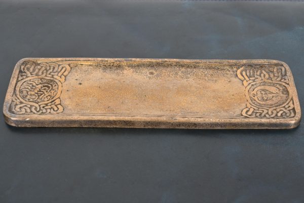 Tiffany Studios New York Zodiac Pattern Bronze Doré Pen Tray - Image 2